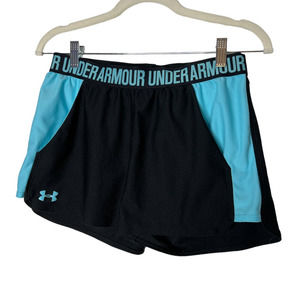 Under Armour Heatgear Two Pairs of Shorts Loose Fit Gray and Black Size Medium